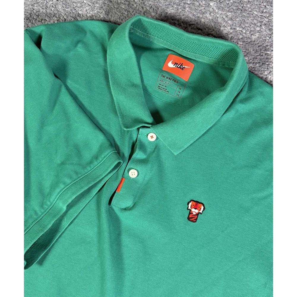 Nike Polo Mens Large Green Tiger Woods Frank the Tiger Dri-FIT Golf CJ0880-370